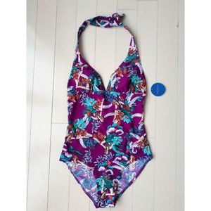 Sun & Sea Women's Hawaii Luau Print Swimwear Swimsuit Purple 8